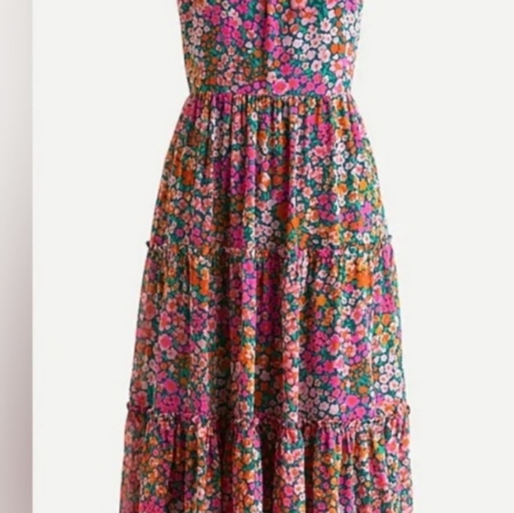 J. Crew Floral Tiered Dress. It is very flattering and comfortable. - Picture 5 of 6